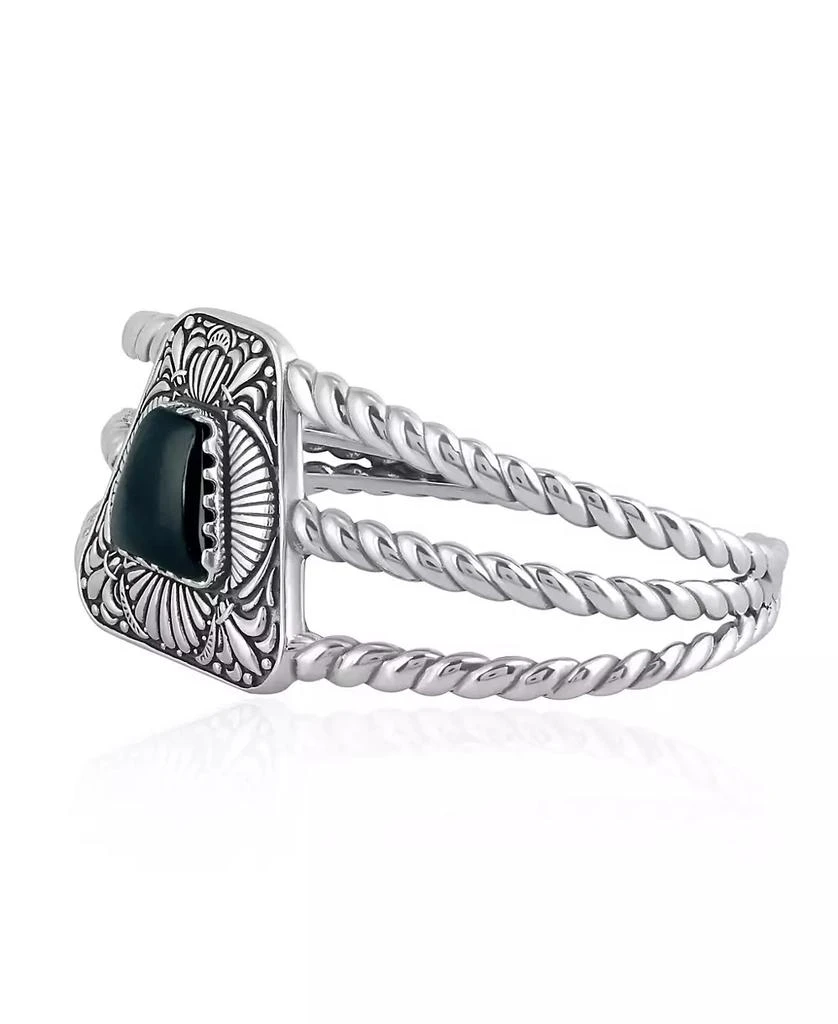 American West Jewelry Sterling Silver Black Onyx Trapezoid Cuff Bracelet, Size 2