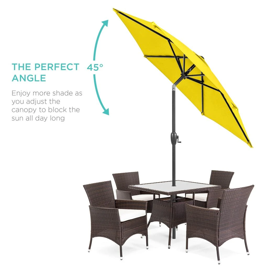Best Choice Products 7.5ft Heavy-Duty Outdoor Market Patio Umbrella w/ Push Button Tilt, Easy Crank 2