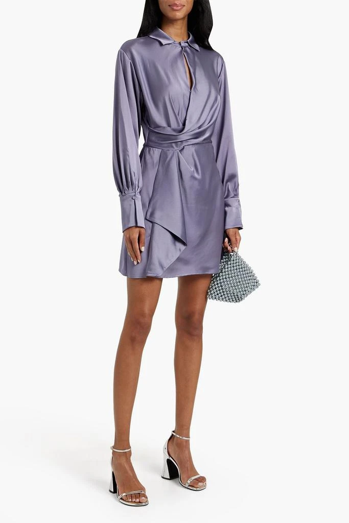 SIMKHAI Talit wrap-effect satin mini dress 2