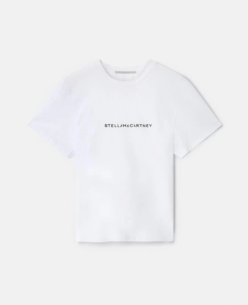 Stella McCartney Stella McCartney - Logo Oversized Cotton T-Shirt, Woman, Pure White, Size: S 1