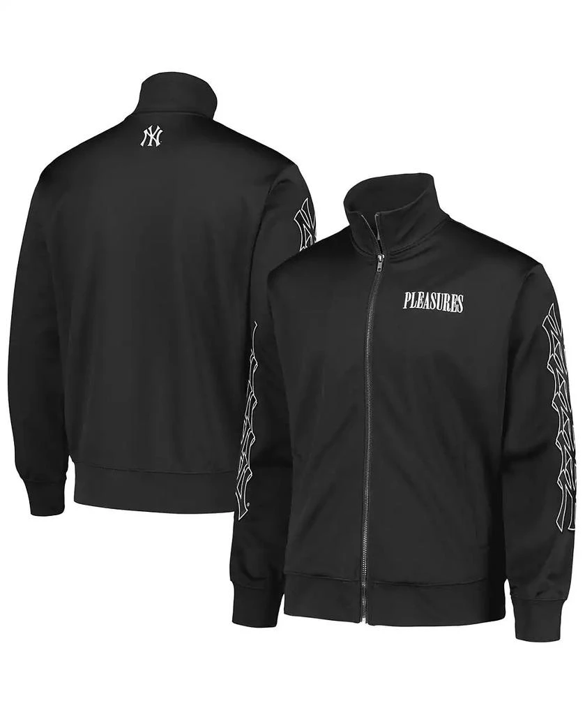 Pleasures Men's Black New York Yankees Pitcher Full-Zip Track Jacket 1