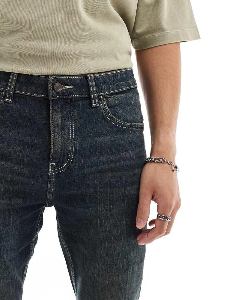 ASOS ASOS DESIGN skinny jeans in dark wash blue with tint 5