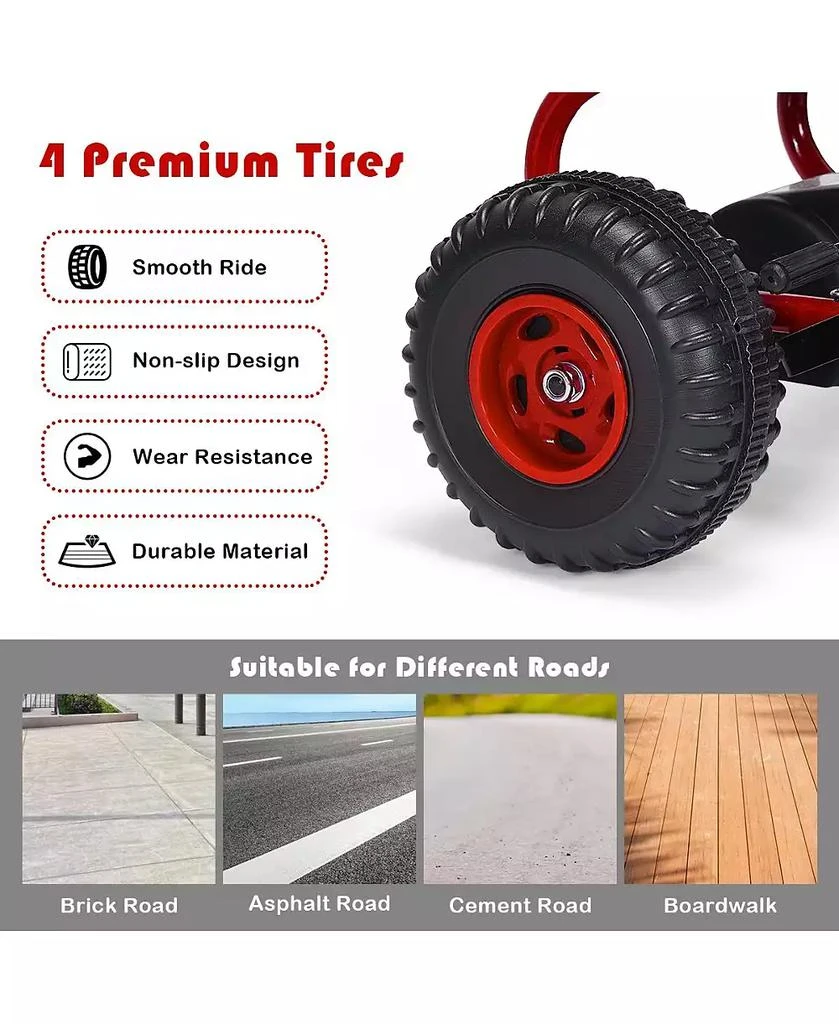 GIVIMO 4 Wheel Pedal Powered Ride On Car with Adjustable Seat 6