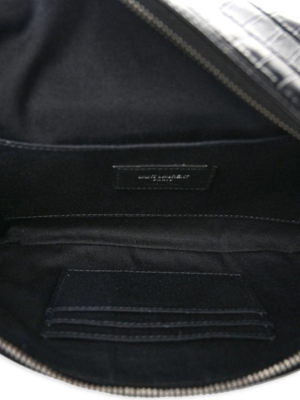 Yves Saint Laurent Croc Embossed Leather Belt Bag