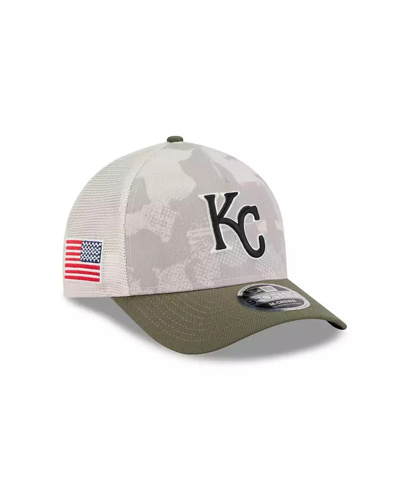 New Era Men's Light Beige/Olive Kansas City Royals 2025 Armed Forces Day 9FORTY M-Crown A-Frame Adjustable Hat 2