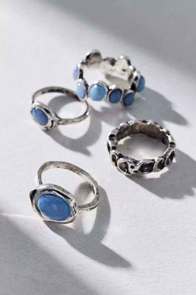 Urban Outfitters Stone Inset Boho Ring Set 2
