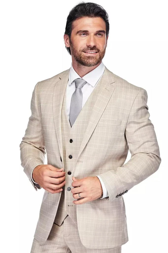 Gino Vitale Slim Fit 3PC Check Men's Suit 3