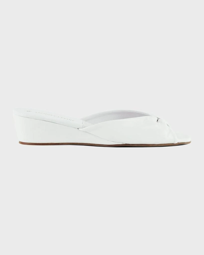 Jacques Levine Leather Open-Toe Slippers 1