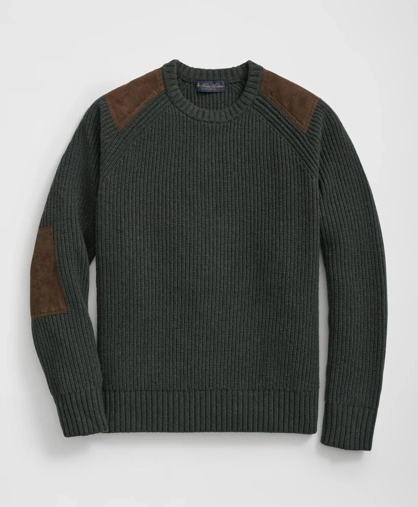 Brooks Brothers Military Elbow-Patch Sweater in Merino Wool-Cashmere 1