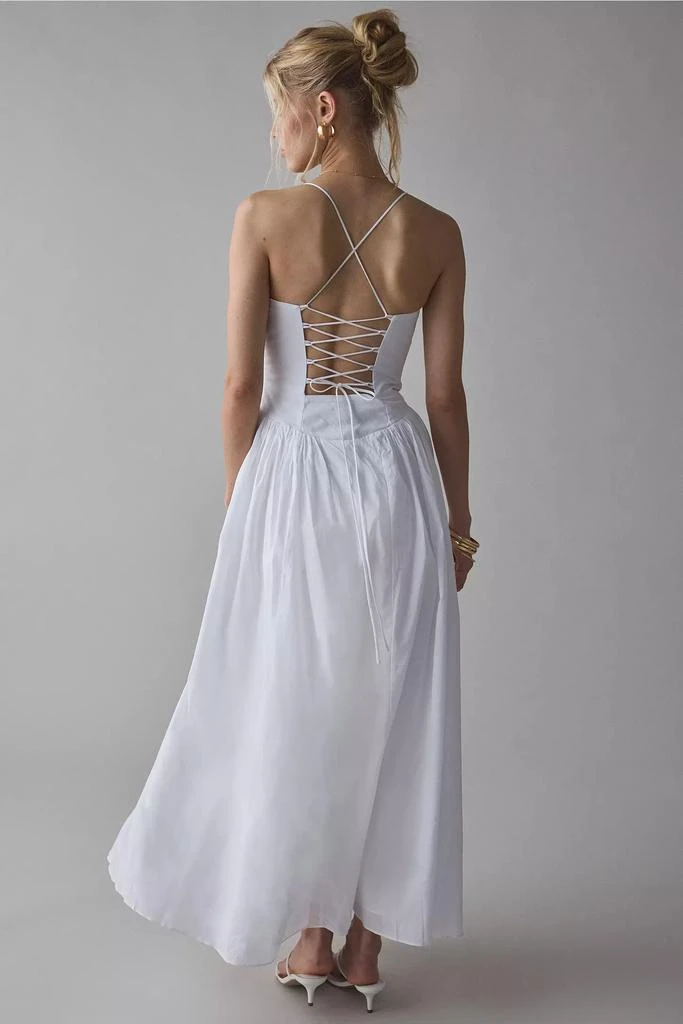 Bardot Bardot Estie Cotton Lace-Up Corset Maxi Dress 4