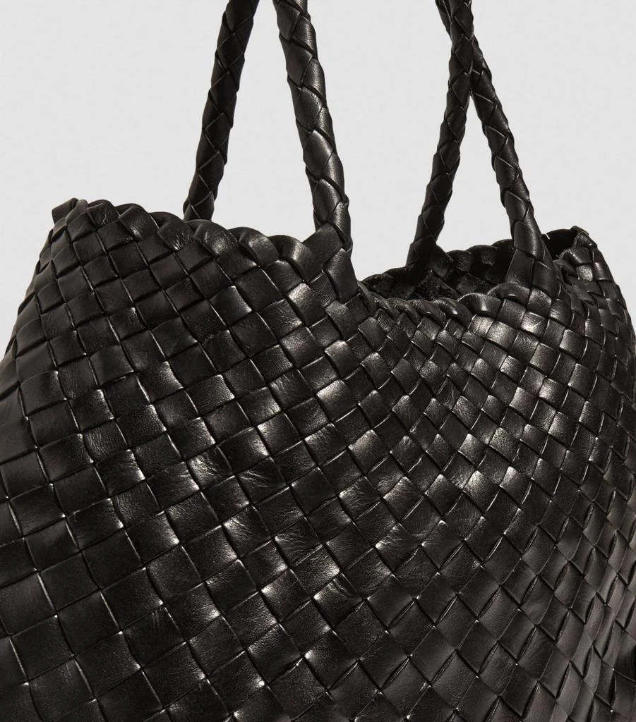 DRAGON DIFFUSION Small Leather Woven Santa Croce Tote Bag 6