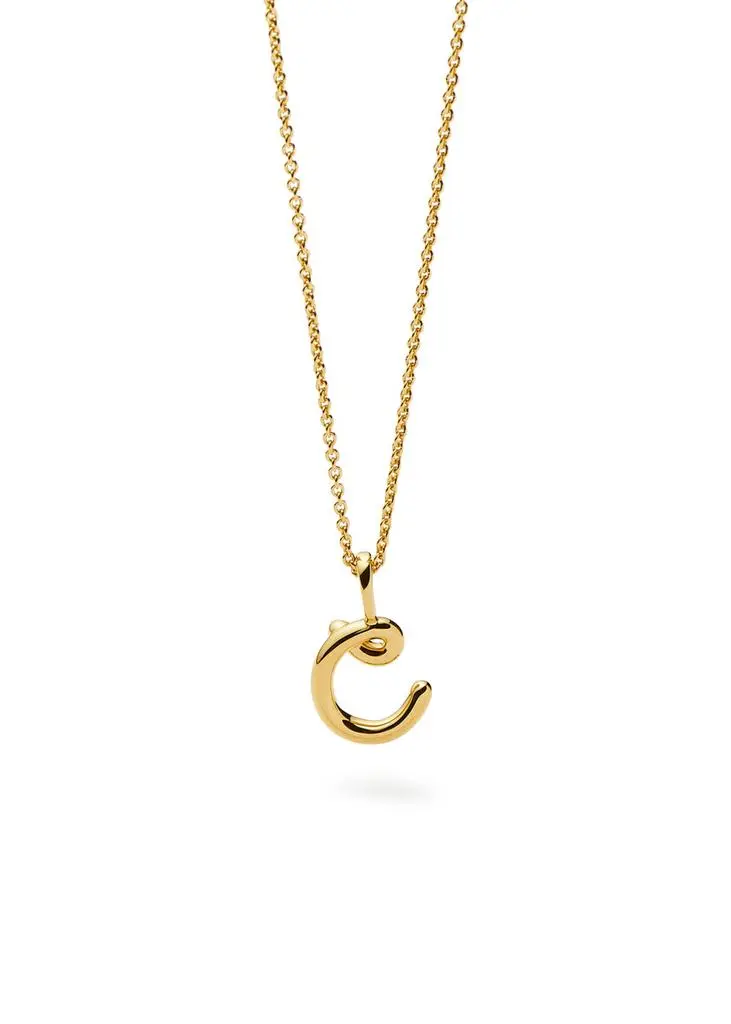 Missoma Initial C mini 18kt gold vermeil necklace 3