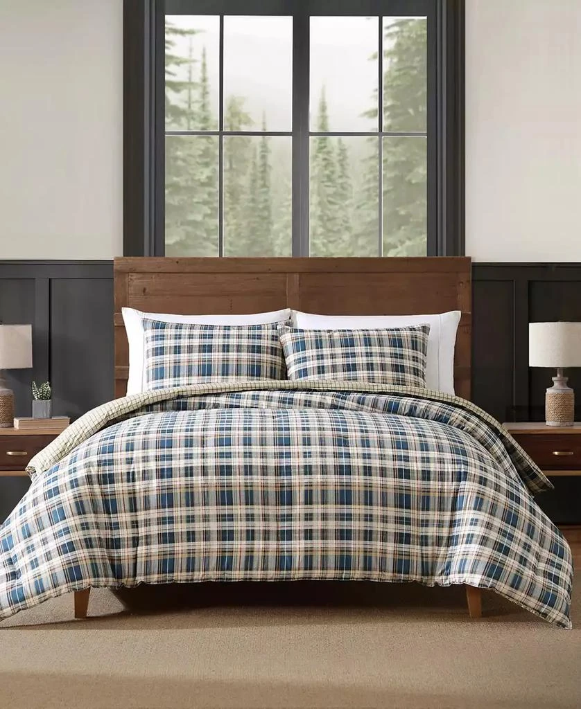 Eddie Bauer Port Gamble Cotton Reversible 2 Piece Duvet Cover Set 1