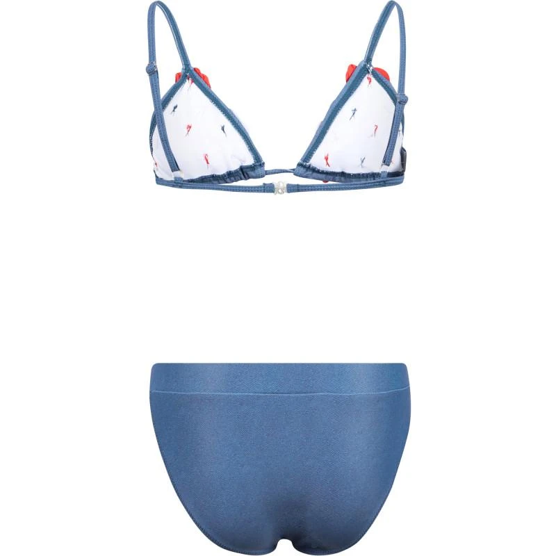 Mayoral Appliqued flowers bikini in blue red and white 2