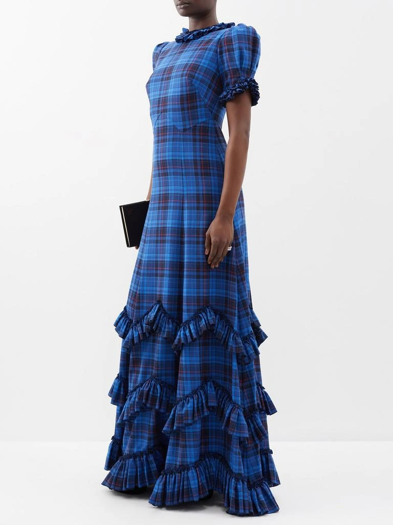 The Vampire's Wife Skyrocket ruffled cotton-plaid maxi dress 2