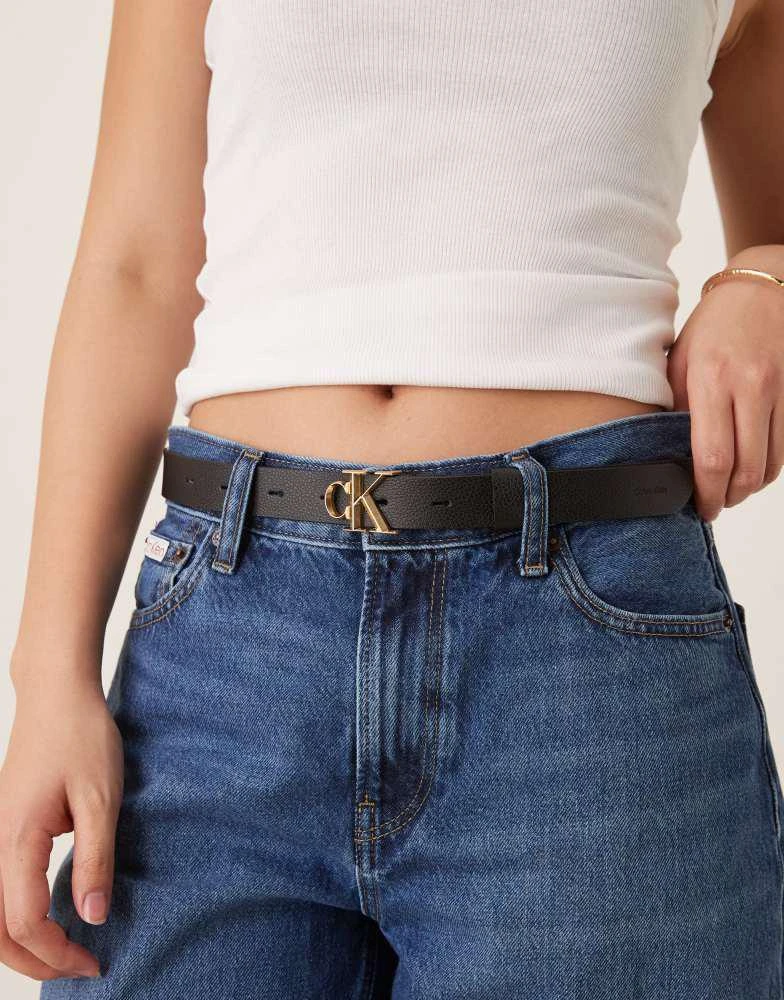 Calvin Klein Calvin Klein Jeans logo buckle belt in black