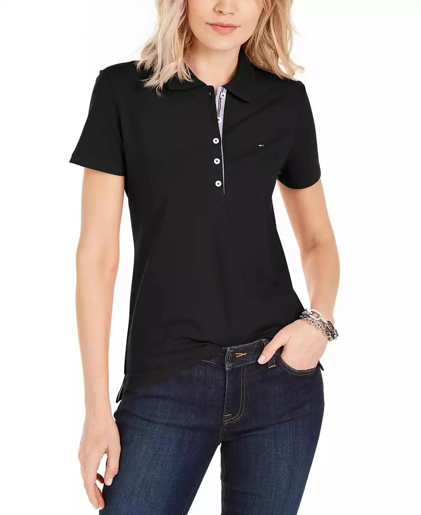 Tommy Hilfiger Women
s Solid Short-Sleeve Polo Top 1