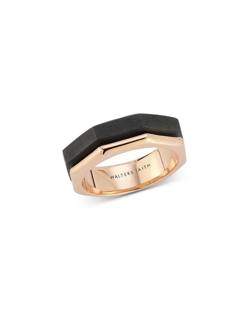 Walters Faith Men's 18K Rose Gold Ebony Sydney Hexagon Band 1