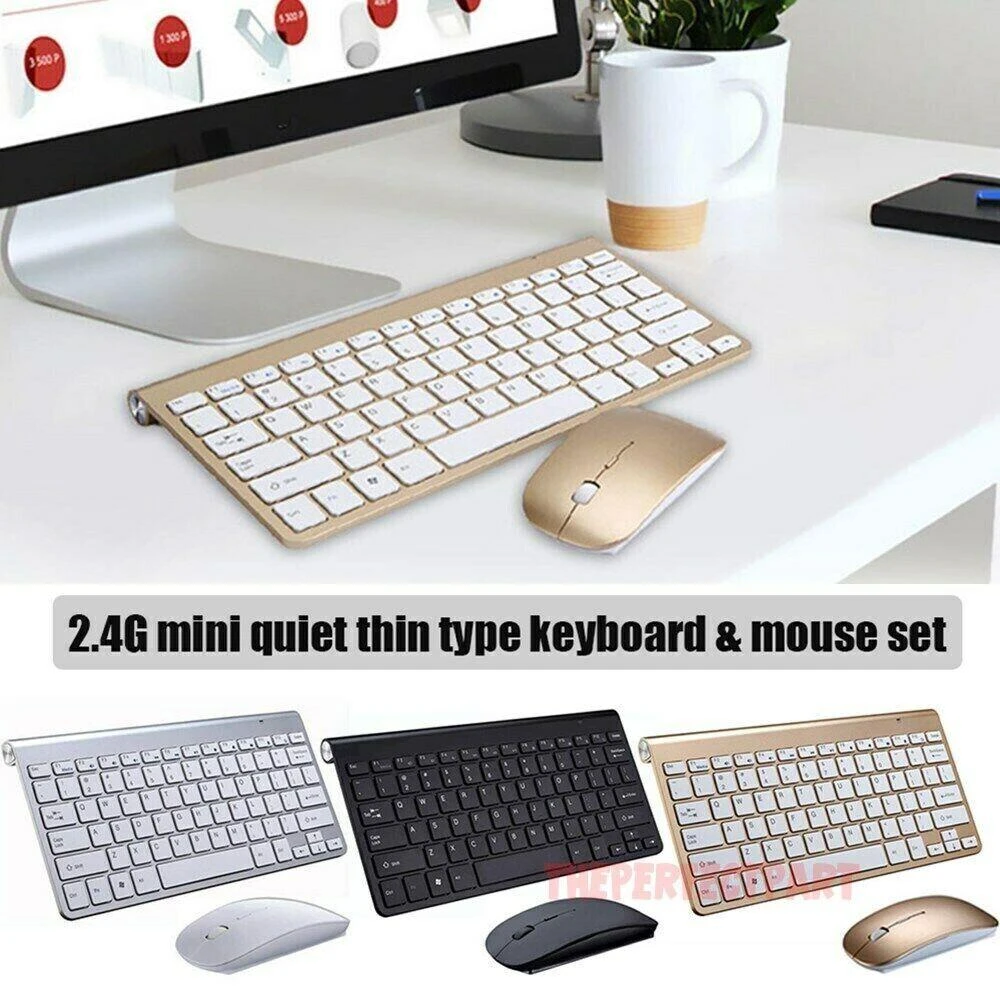 MOTIONOR Mini Wireless Keyboard And Mouse Set Waterproof 2.4G For Mac Apple PC Computer 4