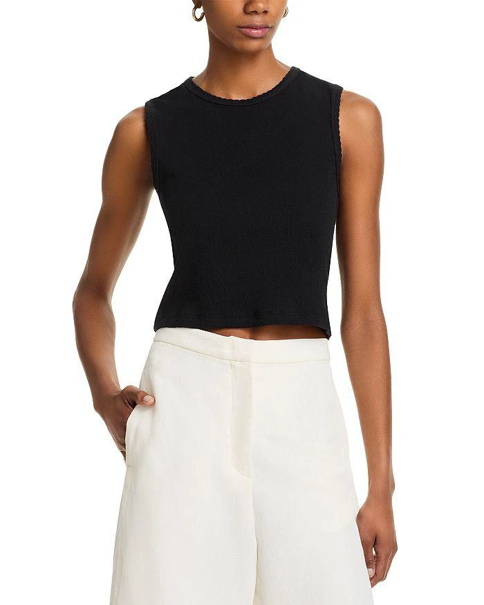 LESET Pointelle Sleeveless Crewneck Top 1