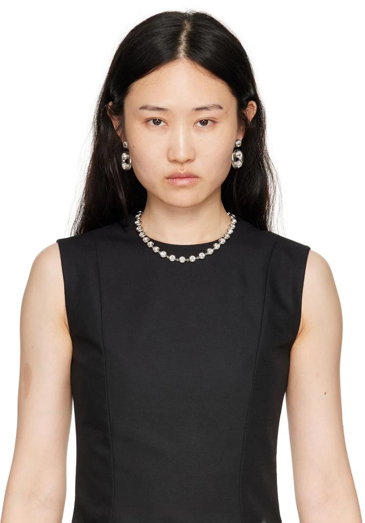 Amina Muaddi Silver Iris Necklace 2