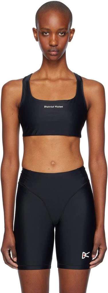 District Vision Black Twin Layer Medium Support Sport Bra 1