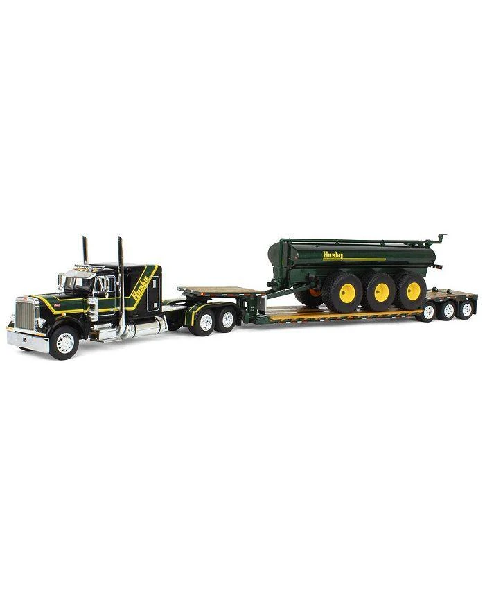 First Gear 1/64 Black Husky Peterbilt w/ Fontaine Renegade Lowboy & Husky Manure Spreader, DCP - 14 Years+ 1