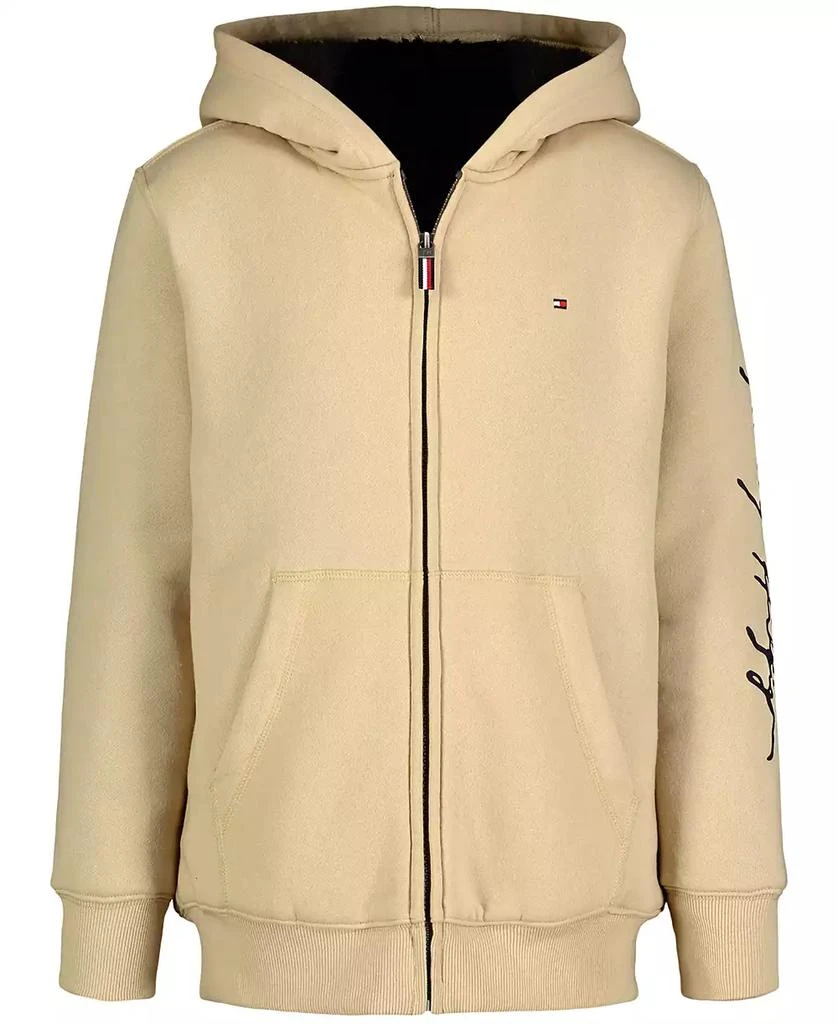 Tommy Hilfiger Big Boys Tommy Script Zip Front Soft Sherpa Hoodie 2