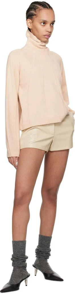 The Frankie Shop Beige Kate Faux-Leather Shorts 4