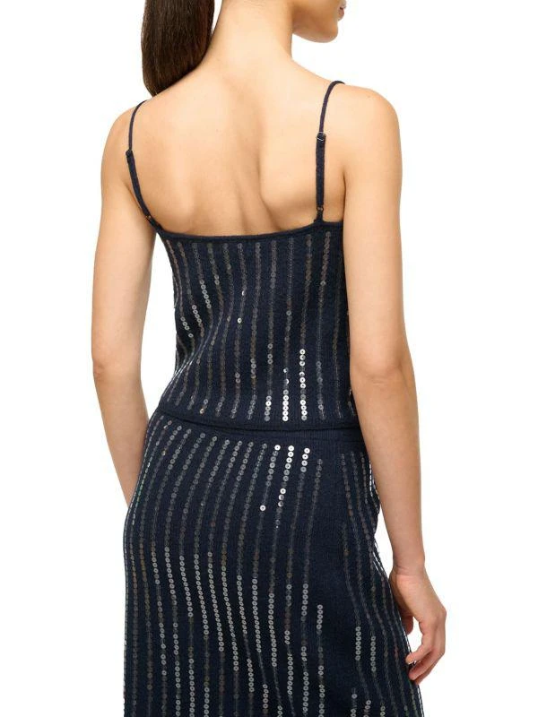Staud Emerson Sequined Rib-knit Tank 2