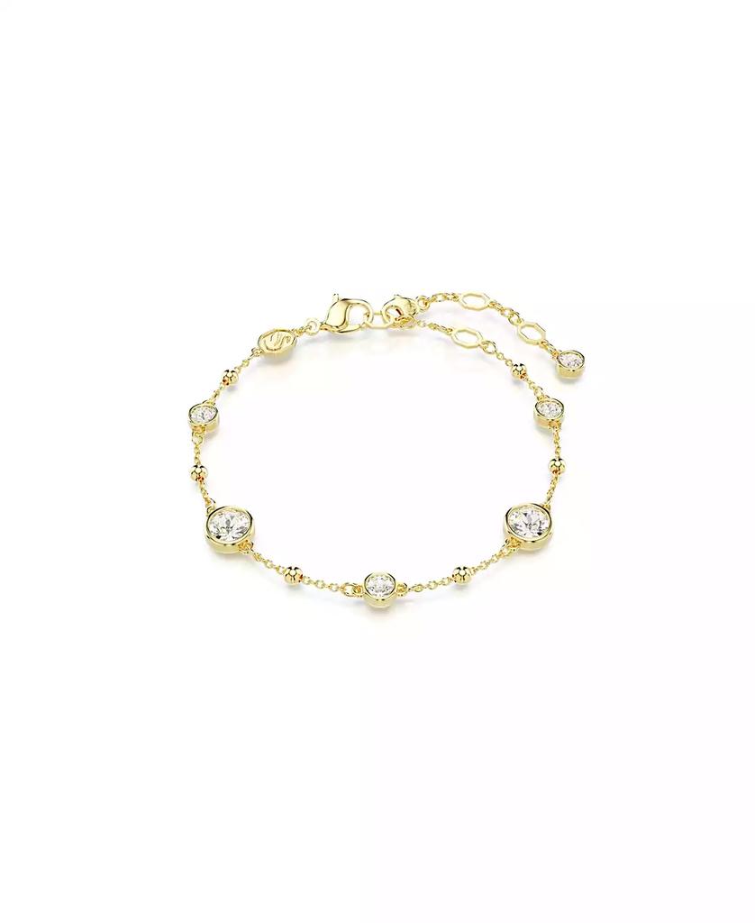 Swarovski Round Cut, White, Gold-Tone Imber Bracelet