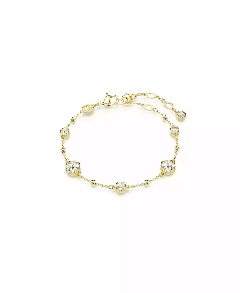 Swarovski Round Cut, White, Gold-Tone Imber Bracelet 1