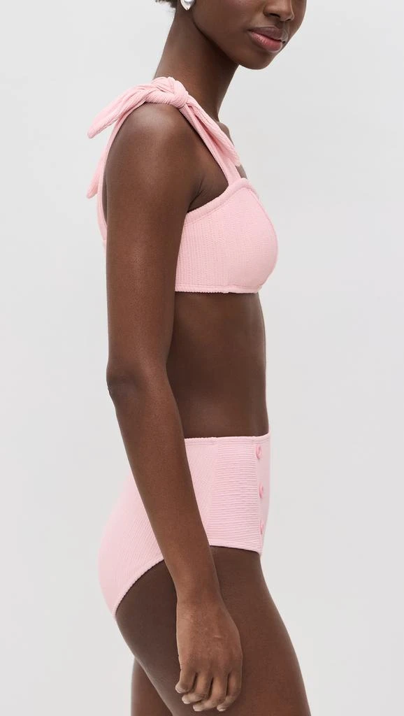Shoshanna Watermelon Rib Texture Tie Strap Retro Top 3