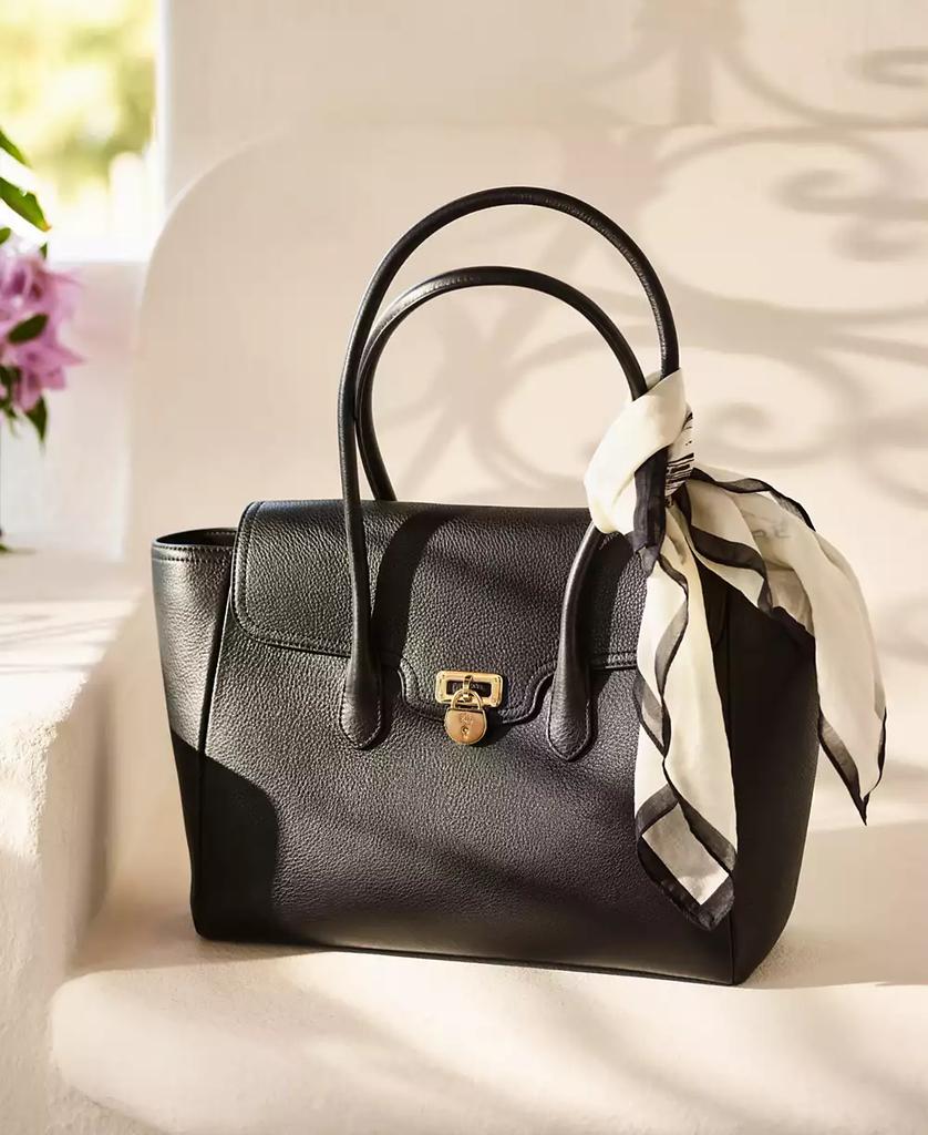 Ralph Lauren Pebbled Leather Extra-Large Tanner Satchel