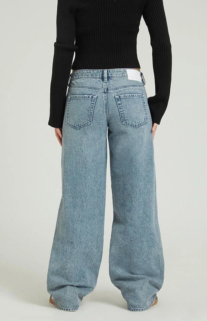PacSun Casey Medium Indigo Twist Seam Low Rise Baggy Jeans 4