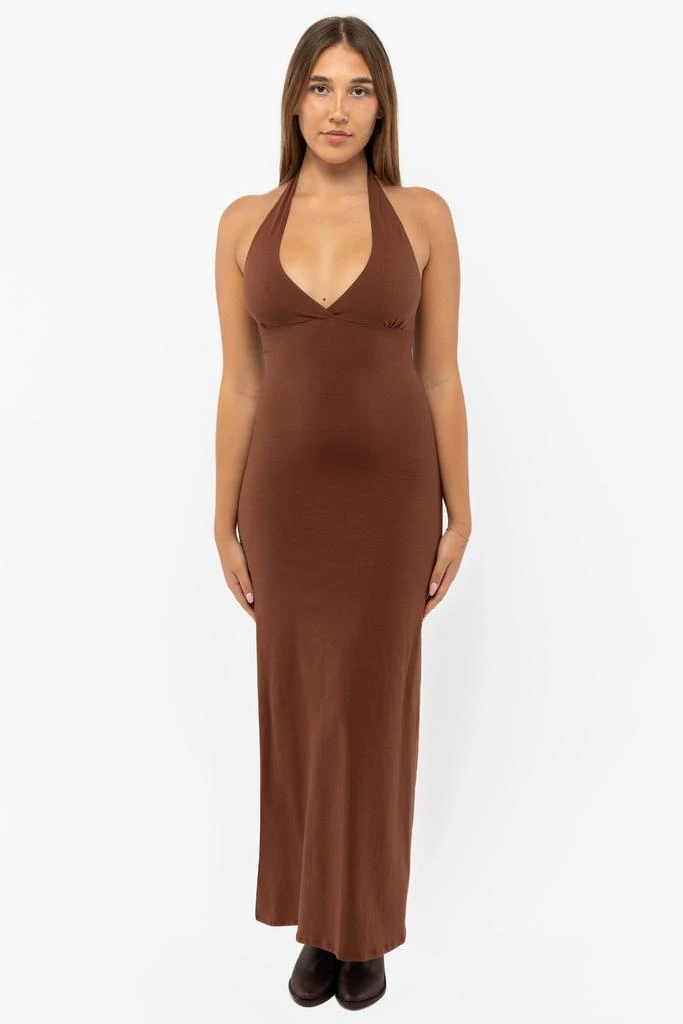 Los Angeles Apparel 8374 - Cotton Spandex Halter Maxi Dress 10