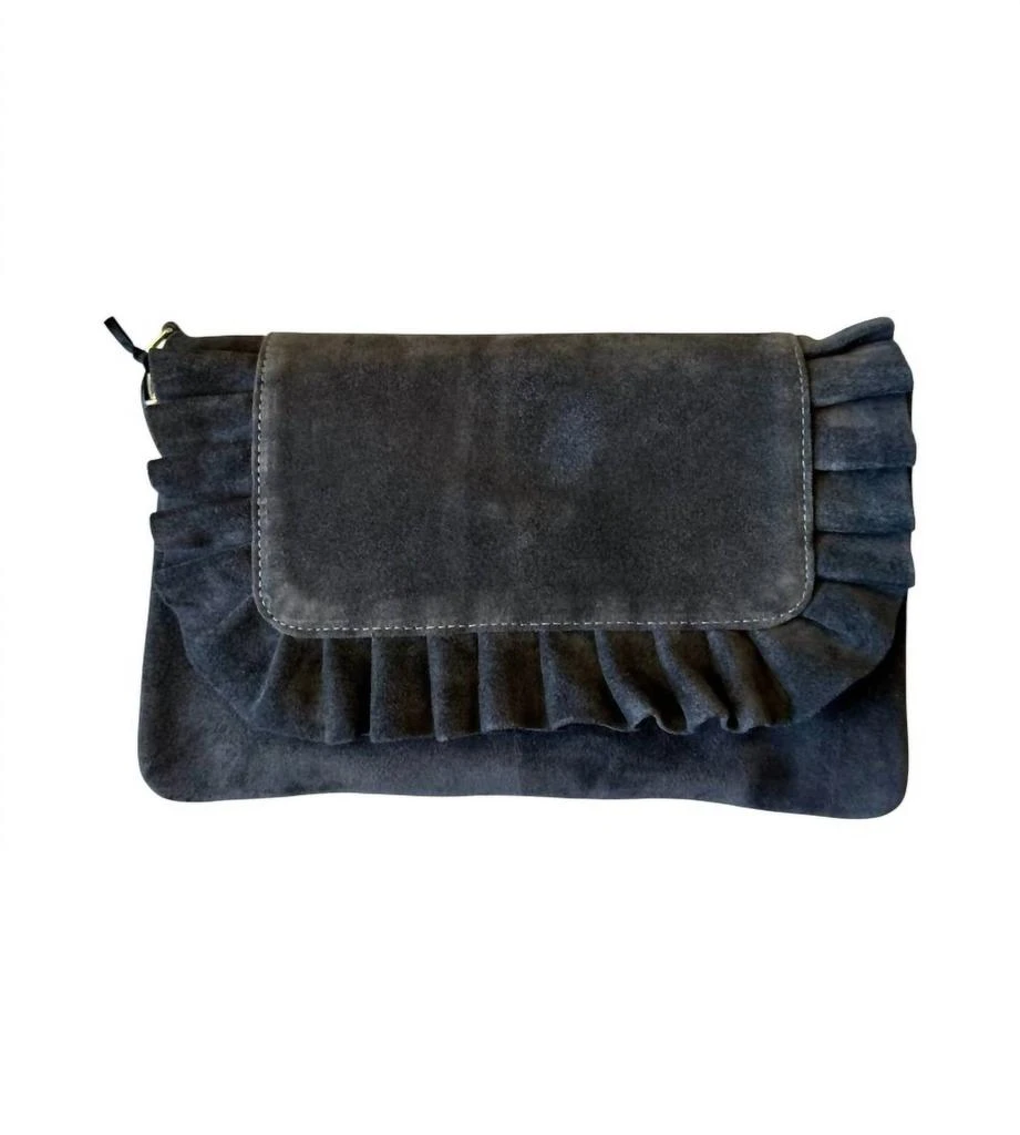 LAGGO Women
s Riwana Clutch Bag In Grey Suede
