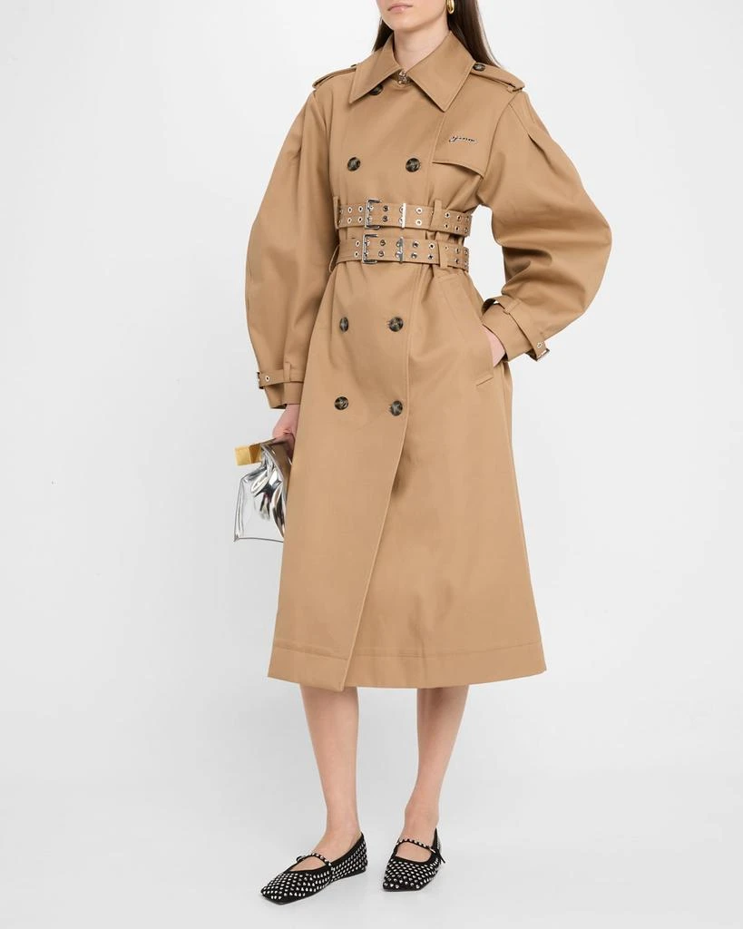Ganni Bonded Cotton Trench Coat 2