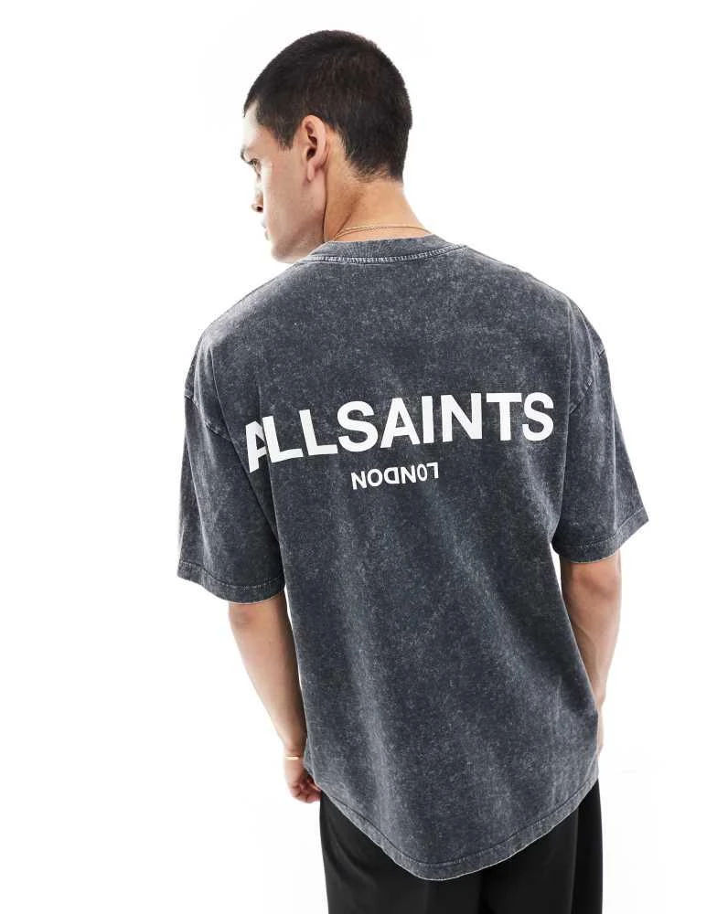 ALL SAINTS AllSaints Underground oversized t-shirt in stone wash black exclusive to asos 3