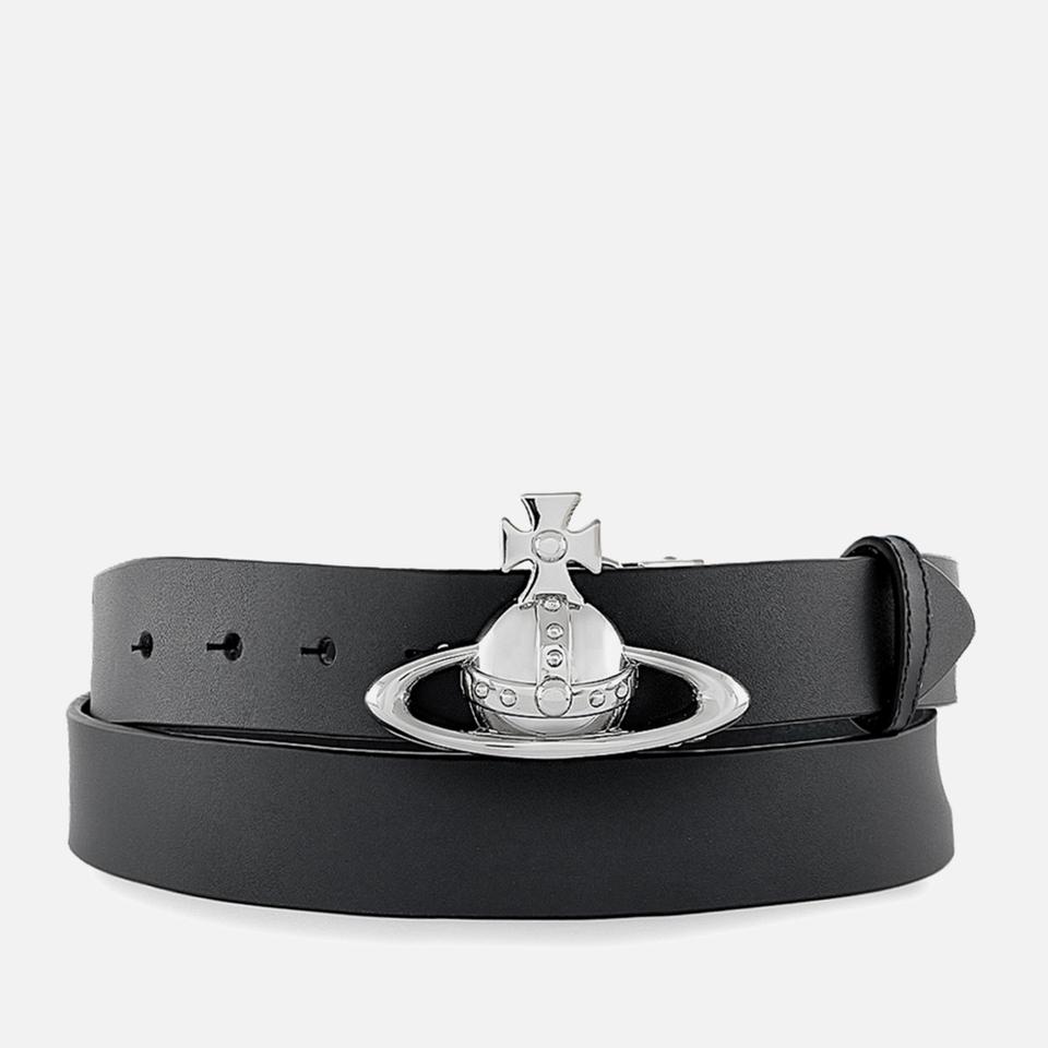 Vivienne Westwood Vivienne Westwood Silver-Tone Orb Buckle Leather Belt