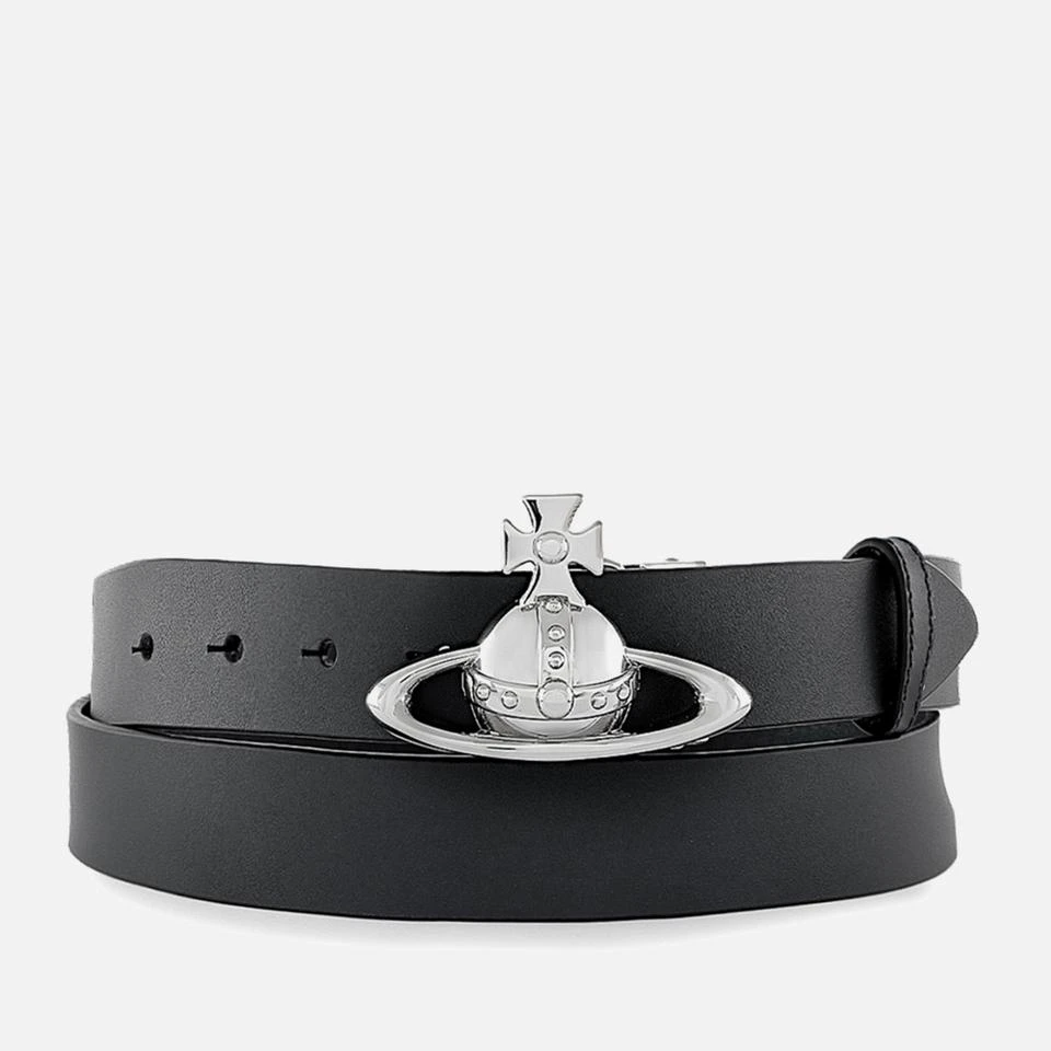 Vivienne Westwood Vivienne Westwood Silver-Tone Orb Buckle Leather Belt 1