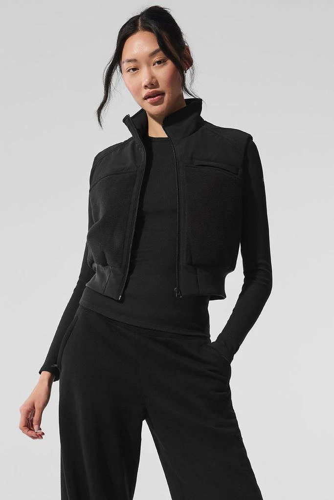 Alo Polar Fleece Wintry Mix Vest - Black 1
