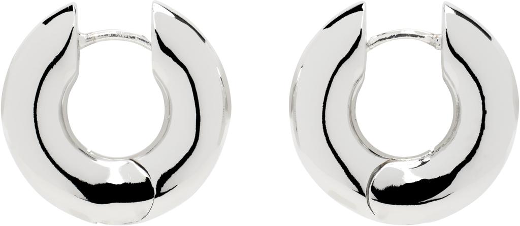 Laura Lombardi Silver Medium Terra Hoop Earrings