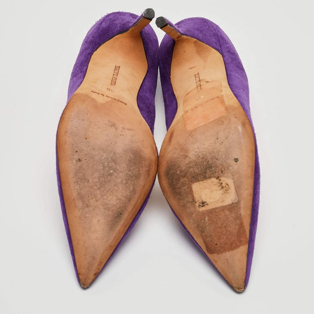 Manolo Blahnik Manolo Blahnik Purple Suede BB Pointed Toe Pumps Size 36 7