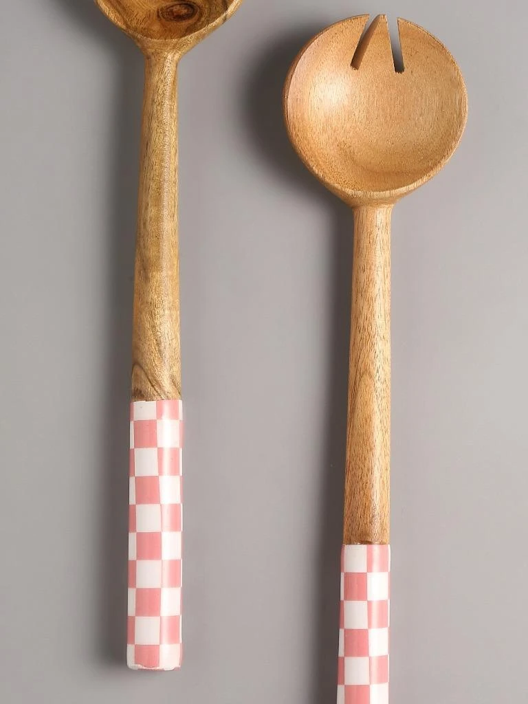 Tiramisu Resin & Wood Salad Server 2 Piece Set 5