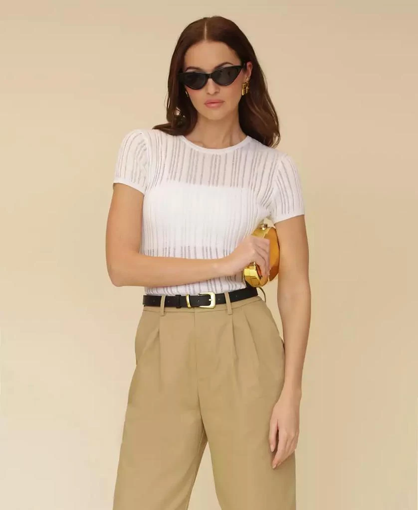 Avec Les Filles Women's High-Waisted Belted Tapered Pants 9