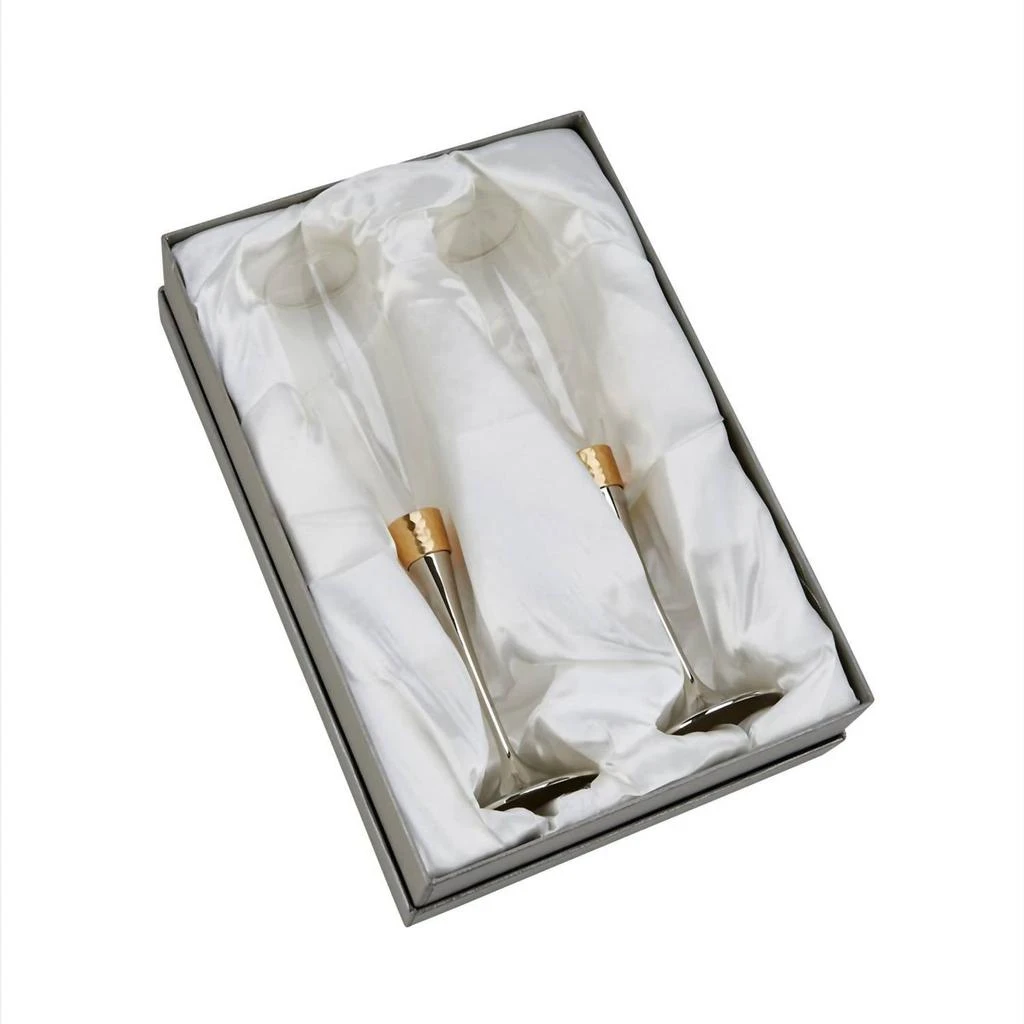 Creative Gifts International Creative Gifts International - Hammered Band Champagne Flutes Set 3