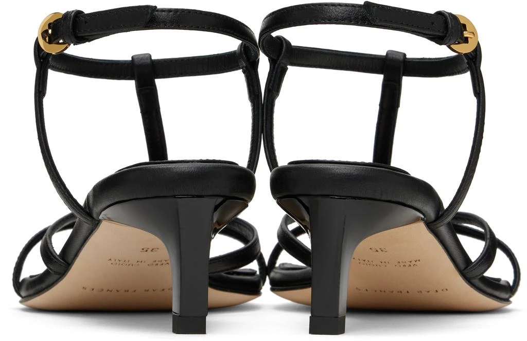 Dear Frances Black Tee Heeled Sandals 2