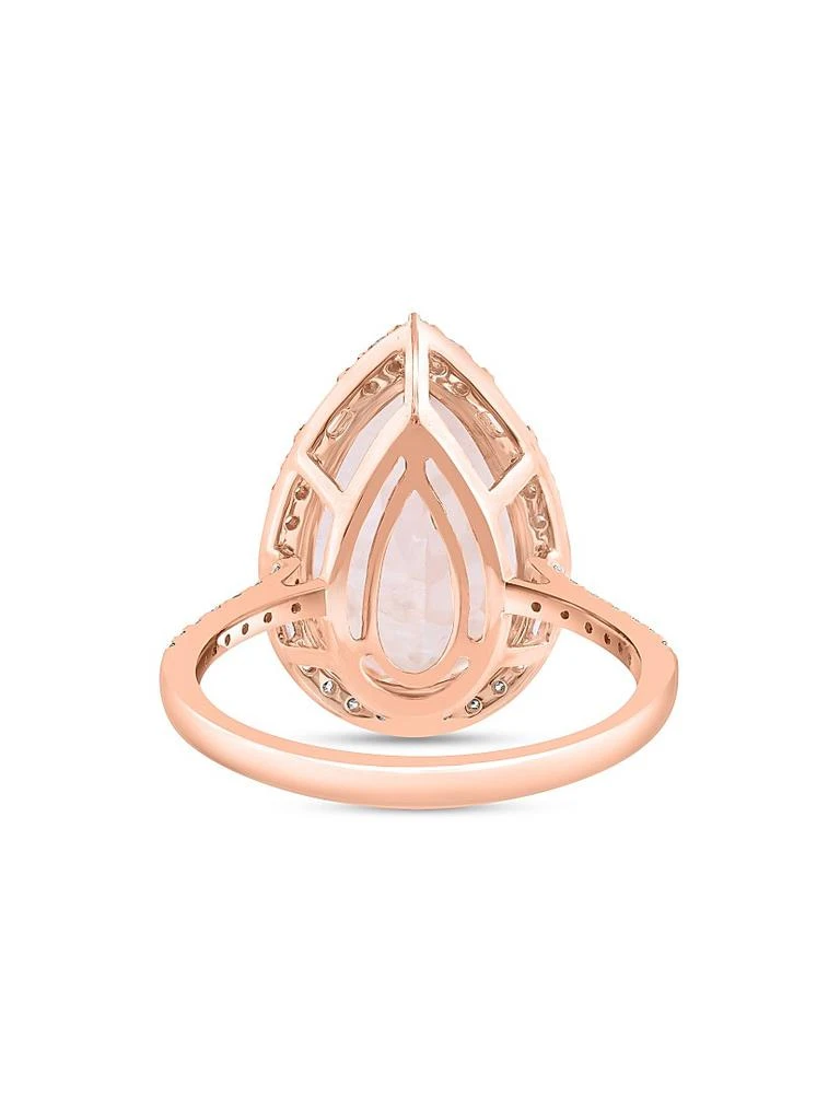 Saks Fifth Avenue Collection 14K Rose Gold, Morganite 
0.49 TCW Diamond Halo Ring 5