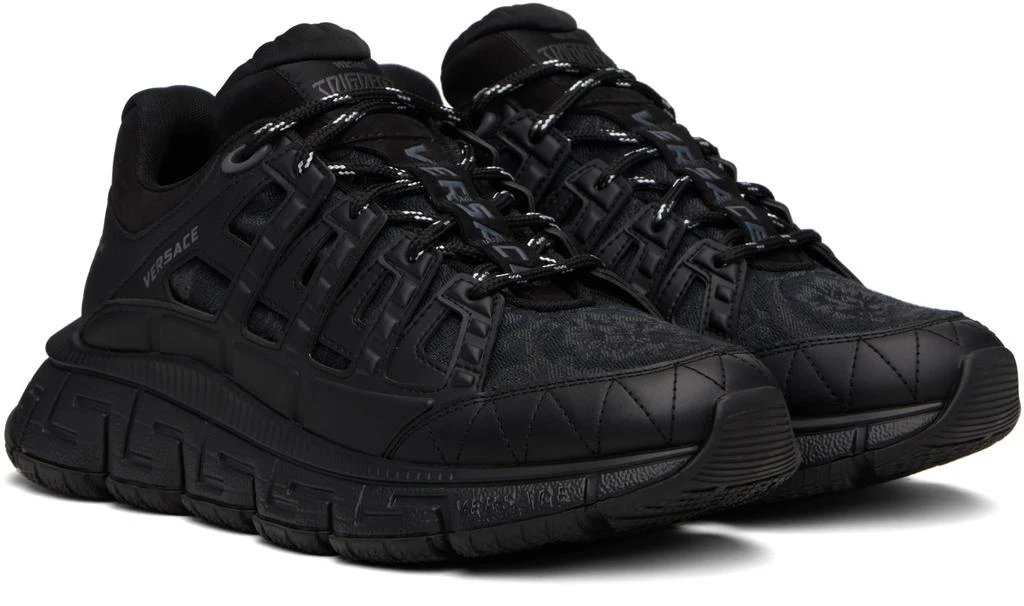 Versace Black Barocco Jacquard Trigreca Sneakers 4